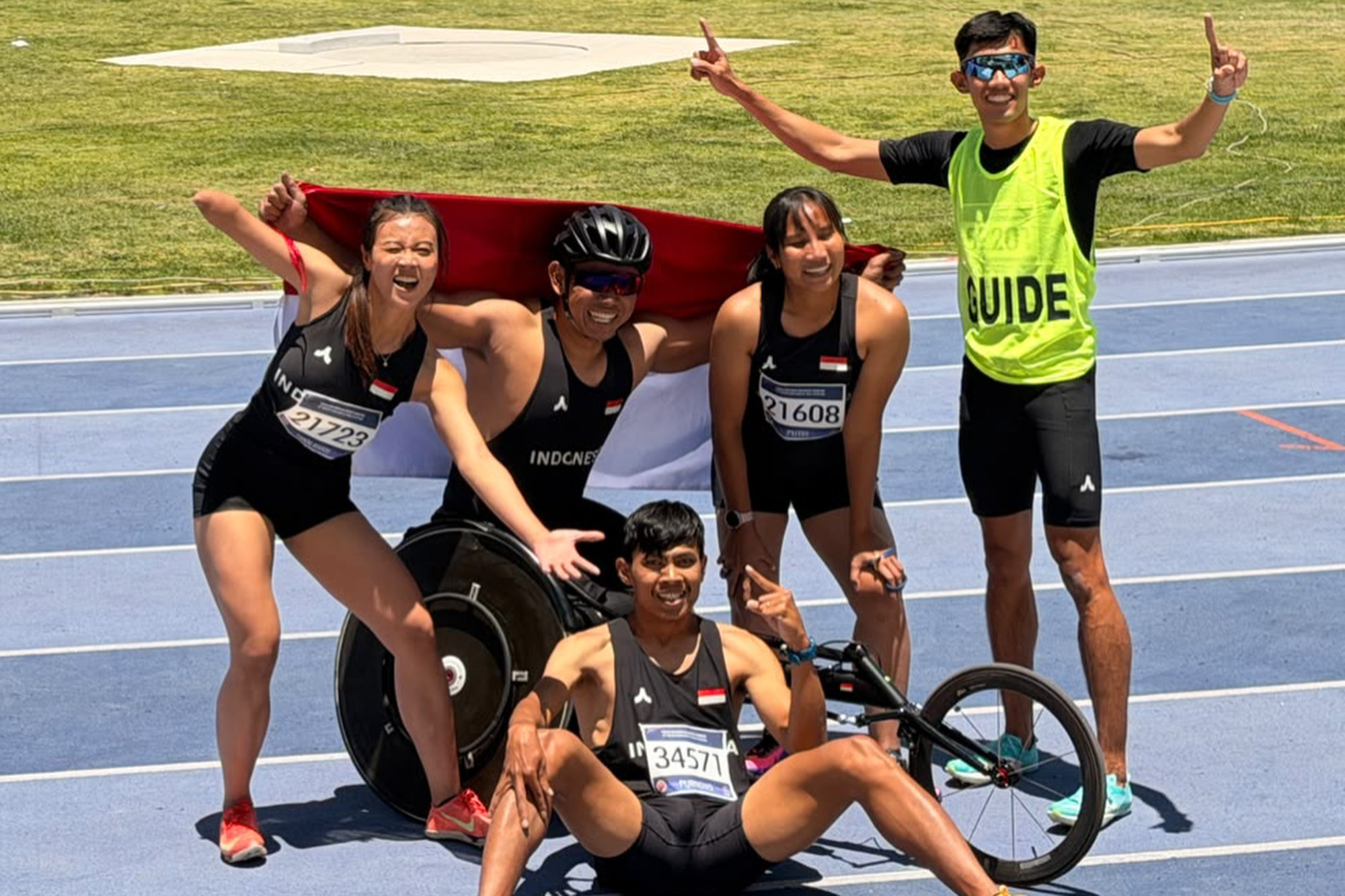Skuad Merah Putih, tim para atletik Indonesia sukses memborong 16 medali saat mengikuti ajang World Para Athletics Grand Prix 2026 di Tlaxcala, Meksiko.(foto: NPC Indonesia)
