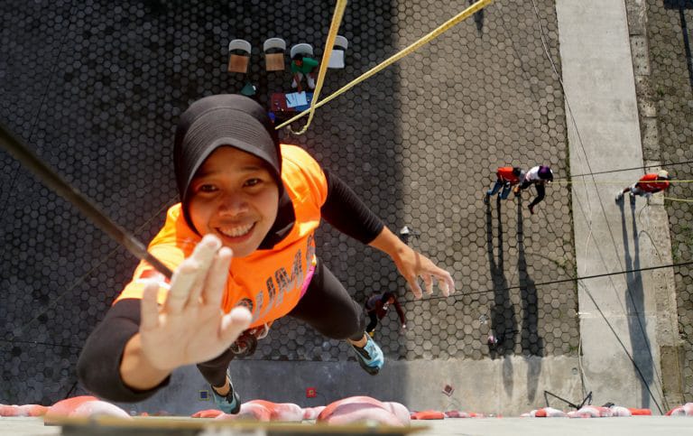: Atlet timnas panjat tebing peraih medali emas Asian Games 2018, Puji Lestari (foto: FPTI)