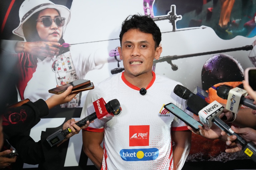 Peraih medali emas Olimpiade Veddriq Leonardo mengincar medali emas pada Asian Games 2026 di Aichi-Nagoya, Jepang, mendatang.(foto: Herry/kemenpora.go.id)