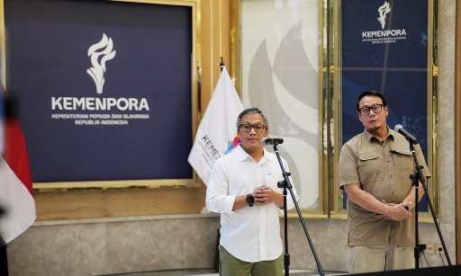 Plt. Deputi Pembudayaan Olahraga Kemenpora, Budi Ariyanto Muslim, menyampaikan mekanisme penyaluran pendanaan negara di Media Center Kemenpora, Jakarta. (foto:raiky/kemenpora.go.id)