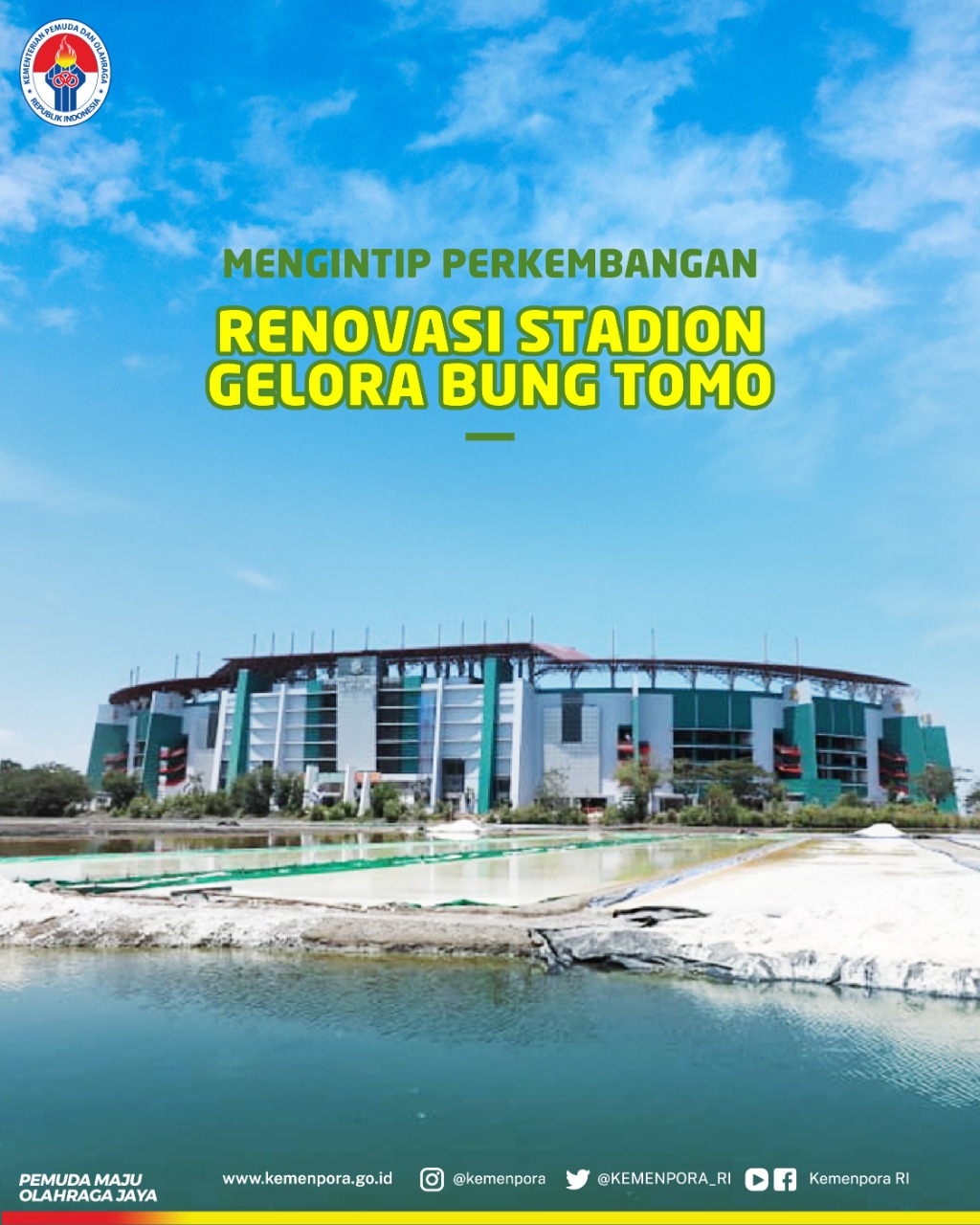 Surabaya sebagai salah satu kota penyelenggara benahi Stadion Gelora Bung Tomo.