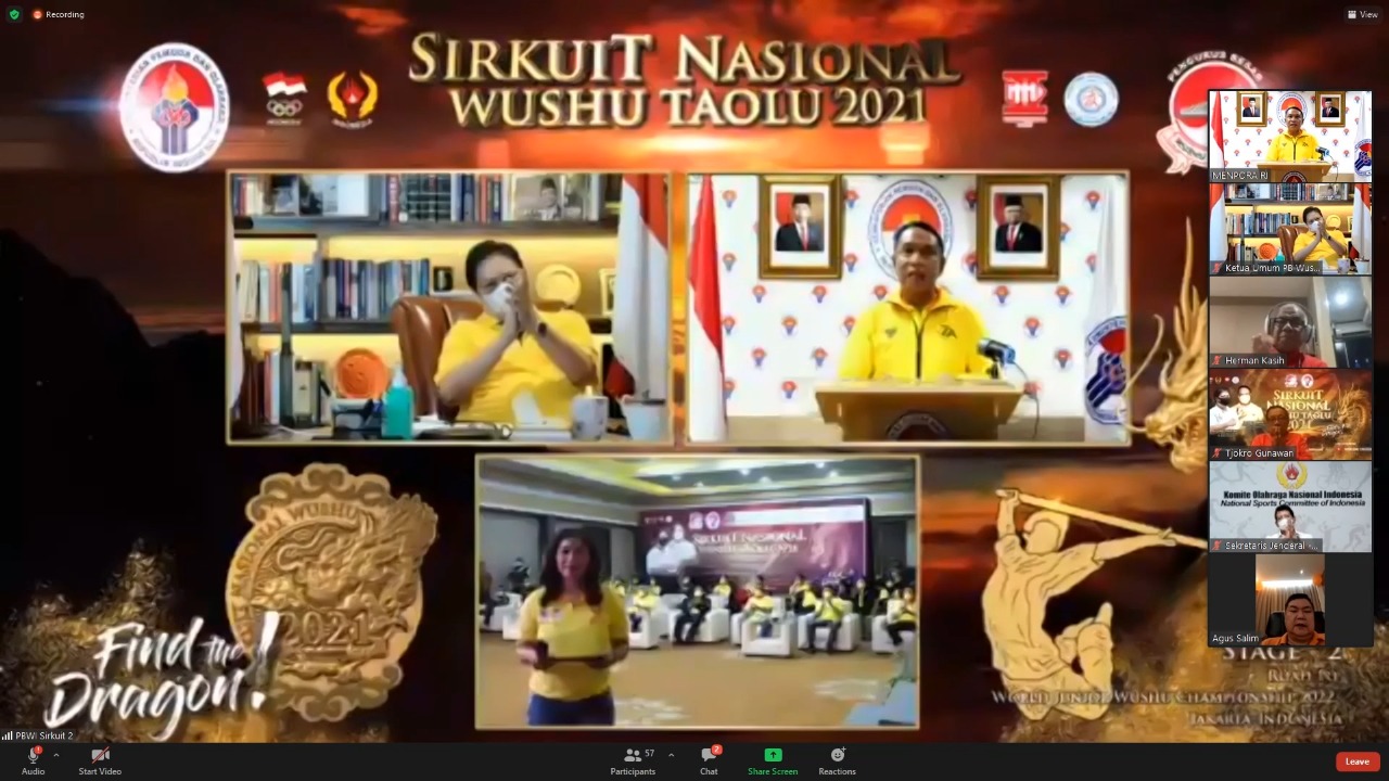 Menpora Amali Apresiasi Ketum PBWI Airlangga Hartarto karena Terus Lakukan Pembinaan Atlet Junior Wushu
