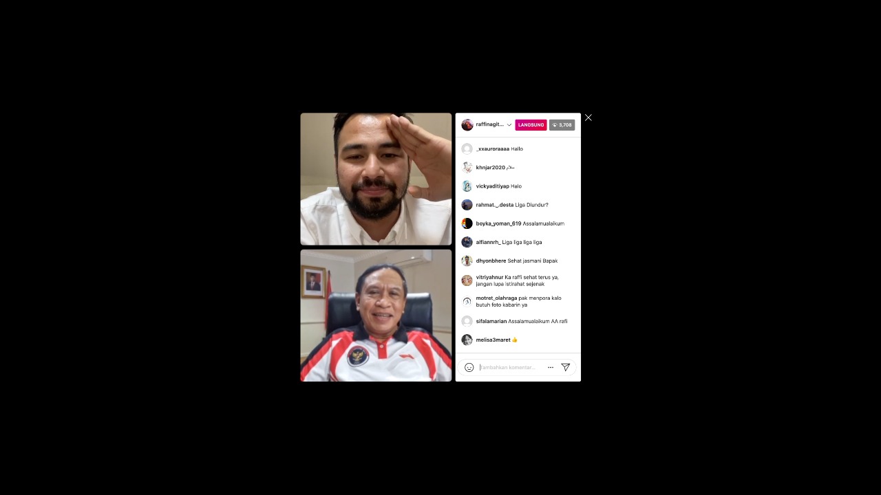Live Instagram Bareng Raffi Ahmad, Menpora Amali Ajak Masyarakat Dukung Atlet Indonesia di Olimpiade Tokyo 2020