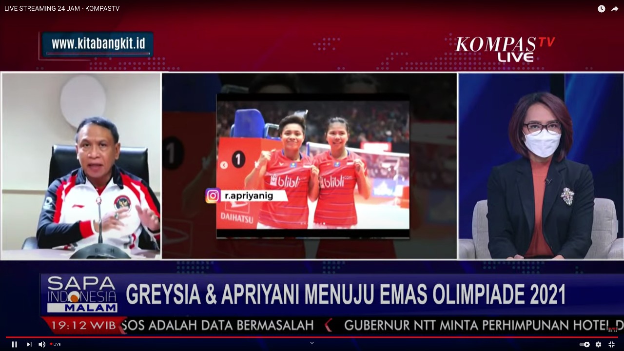 Jelang Final, Menpora Amali Berpesan Kepada Greysia Polii/Apriyani Rahayu Bermain Rileks Tanpa Beban