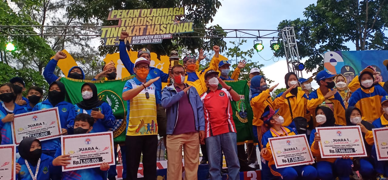 Jabar dan Banten Juara Umum Bersama Potradnas 2021, Belitung Ingin Punya Gelanggang Olahraga Tradisional