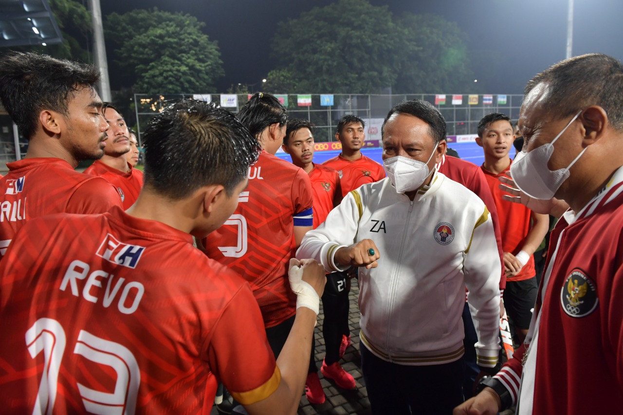 Disaksikan Menpora Amali, Tim Hoki Indonesia Menang 7-0 atas Iran di Men’s AHF Cup 2022
