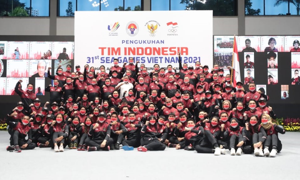 Semangat Perubahan Paradigma Baru Olahraga Indonesia Ditanamkan Menpora Amali Pada Pengukuhan Atlet SEA Games 2021 Vietnam
