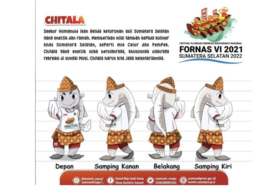 Yuk Kenalan dengan Chitala, Maskot FORNAS ke-VI tahun 2022 Palembang