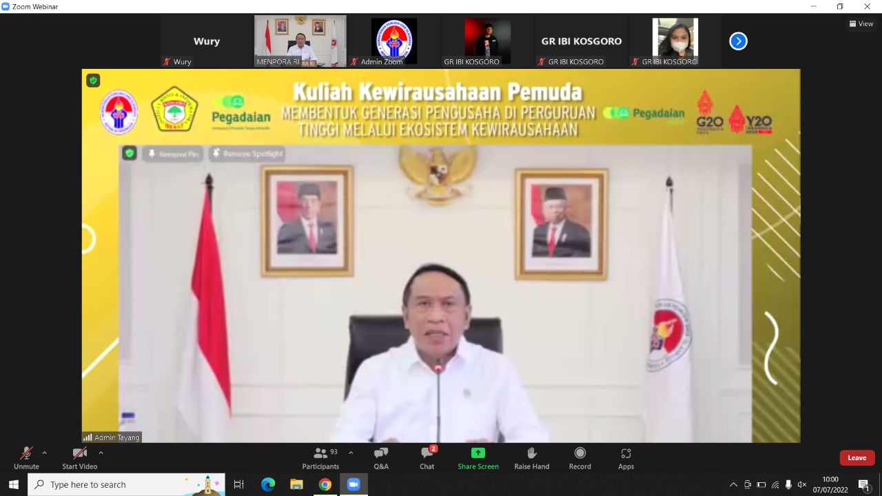 Buka Kuliah Kewirausahaan Pemuda IBI Kosgoro 1957, Menpora Amali Harap Mahasiswa Jadi Pencipta Lapangan Kerja