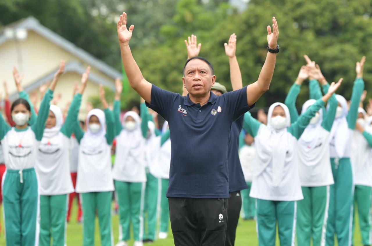 Senam SKJ di Yogyakarta, Menpora Amali Ingin Masyarakat Bugar dan Punya Imunitas Bagus