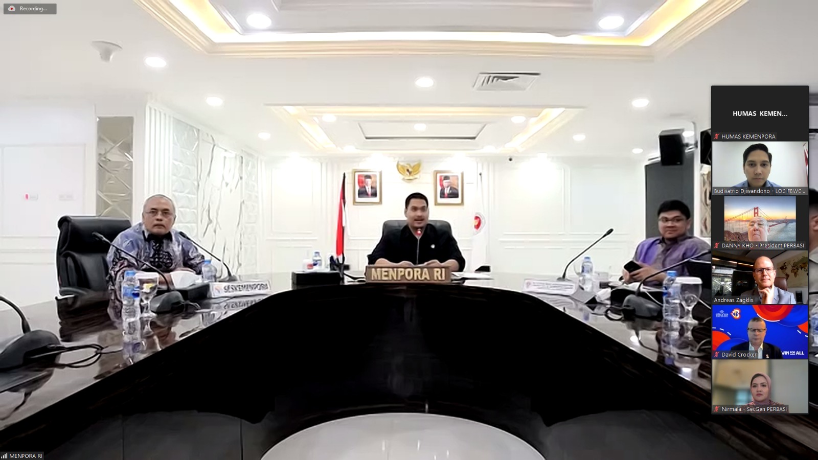 Rapat Virtual Dengan FIBA, Menpora Dito Pastikan Indonesia Komitmen Jadi Tuan Rumah Piala Dunia Basket 2023