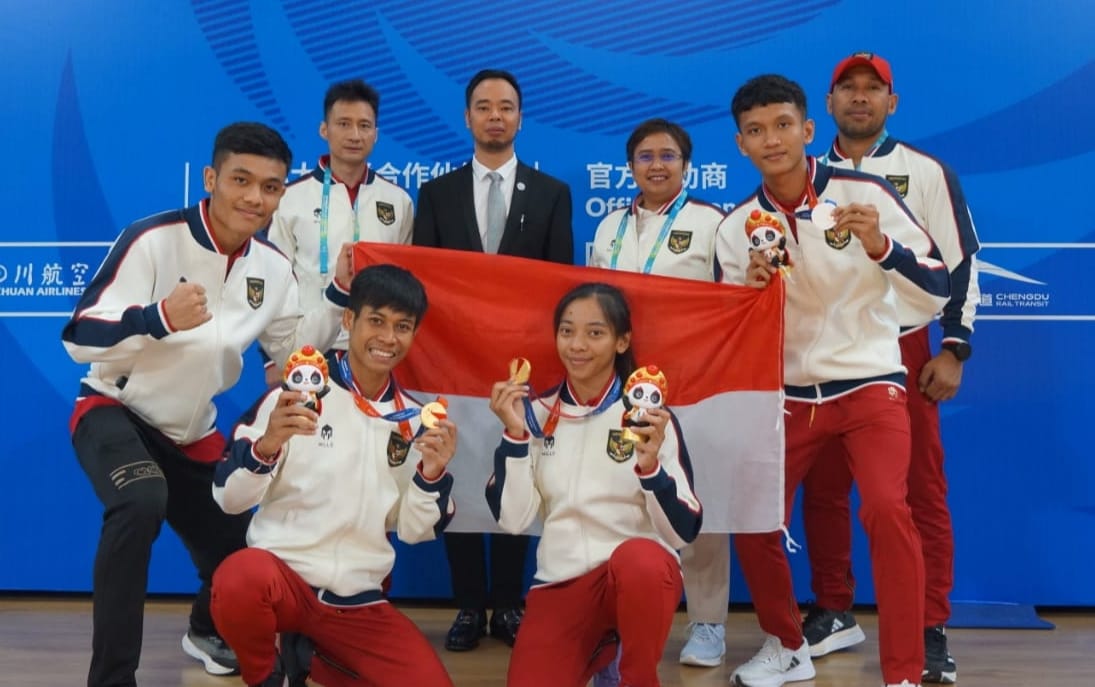 Timnas Wushu Indonesia Sukses Sumbangkan 4 Emas dan 3 Perak di Ajang The FISU World University Games 2021