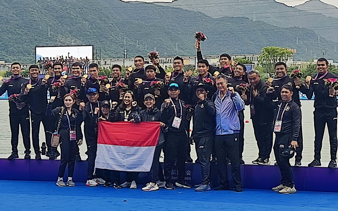 Tim Dragon Boat Putra Sumbang Medali Emas Ketujuh untuk Indonesia