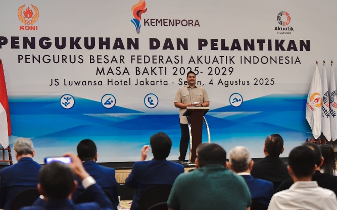 Pelantikan Federasi Akuatik Indonesia, Menpora Dito: Dukungan Penuh untuk Medali Olimpiade