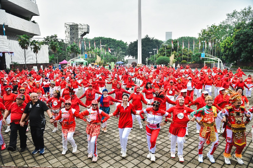 Kemenpora Sosialisasikan Senam Kreasi Budaya “Ikan Nae Di Pante” Bersama FOKBI di Jumat Krida