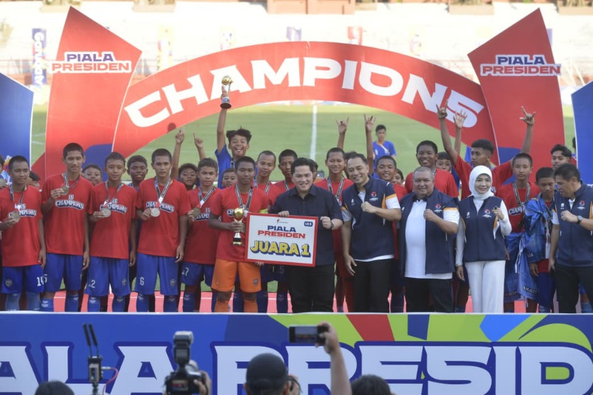 Menpora Erick Thohir Hadiri Upacara Penutupan Piala Presiden U-12 dan U-15 Tahun 2025