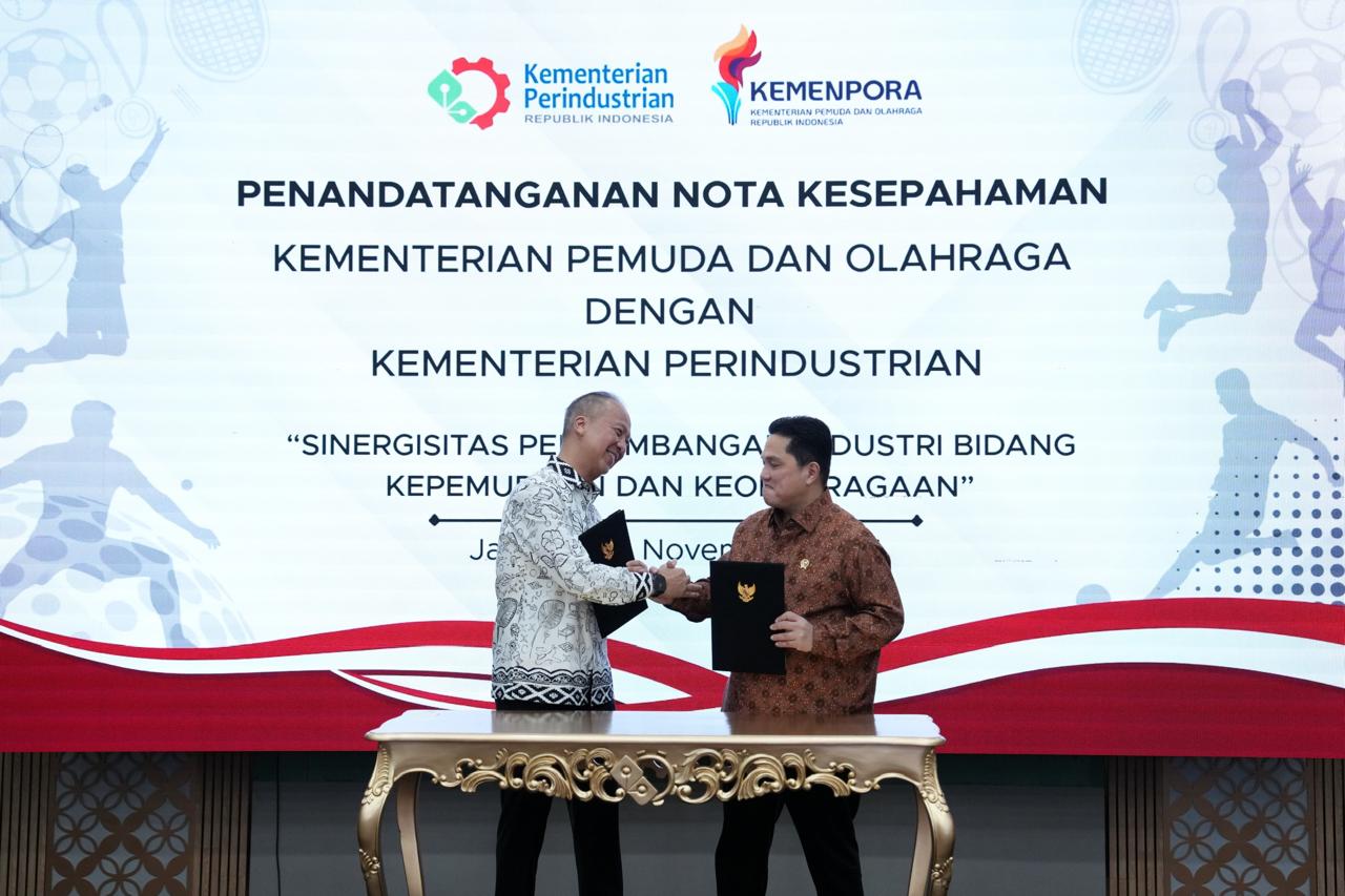 MoU dengan Menperin, Menpora Erick Siap Dorong Kebijakan Izin Edar untuk Dukung Pengembangan Ekosistem Industri Olahraga
